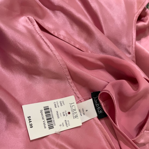 NWT Vintage Y2K J. Crew 100% Silk Cami Women’s size Small in Pink 2004 NEW OLD - Picture 7 of 8